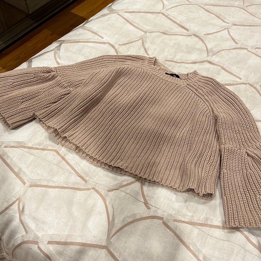 Cropped bell sleeve sweater